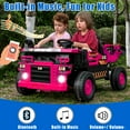 thumbnail image 5 of FINITO 12V 10Ah Ride on Toy for Toddlers, Powerful 4 Wheels Electric Dump Truck, 2 Seater Kids Ride on Car w/Parent Remote Control, Music Bluetooth Shove, Pink, 5 of 9
