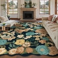thumbnail image 5 of WIPONKEN 6x9 Floral Area Rugs Machine Washable Non-Slip Botanical Rug for Living Room Bedroom, Modern Farmhouse Floor Mat with Vintage Flowers Pattern, Home Decor Indoor Low Pile, 5 of 8