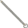 thumbnail image 2 of 14K/Silver Two-Tone Sterling Silver With 14K Diamond Heart Bracelet (7.75 X 12) Made In Thailand qtc183, 2 of 5