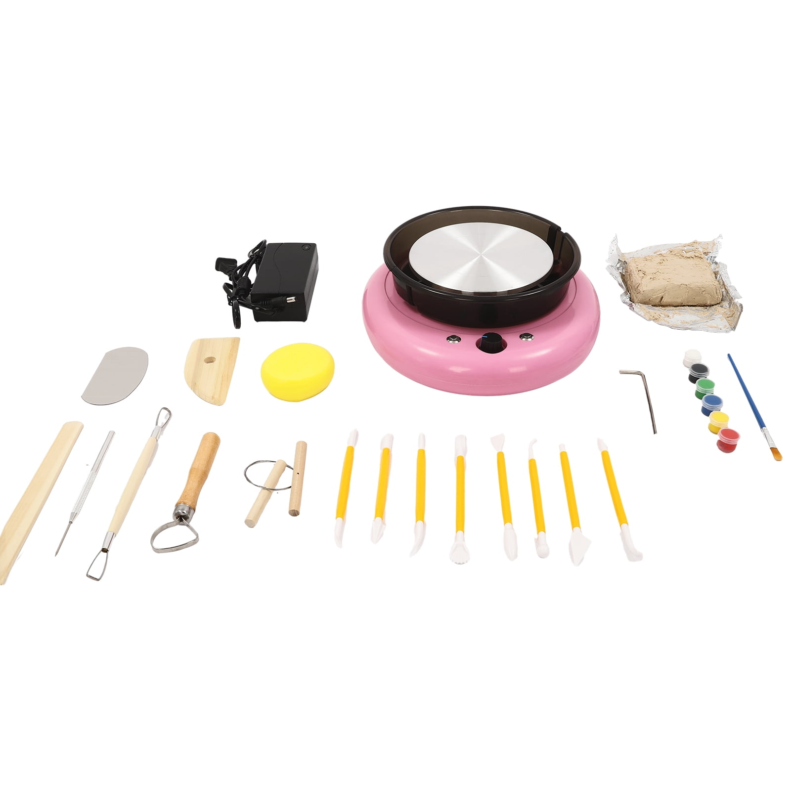 Fichiouy 60W Pottery Wheel Ceramic Wheel Forming Machine Adjustable Speed Clay Tools for DIY