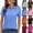 #02 Royal Blue, variant on Collared Polo Shirt for Women V Neck Short Sleeve Soft Breathable Lightweight Casual Business Golf Tennis Tops, #02 Royal Blue, XXL