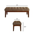 thumbnail image 2 of Elle Decor Claire Mid Century Modern Bench with Tufted Cushion, Vanilla Cream, 2 of 6