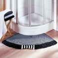 thumbnail image 4 of Inteprter Alfombra de baño en forma de abanico de aplicación amplia de poliéster antideslizante y lavable a máquina resistente y duradera Juegos de accesorios de baño, 4 of 6