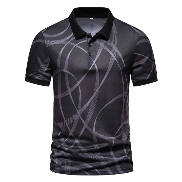 Cameland Mode Personnalité Chemise Décontractée Slim à Manches Courtes Imprimée Col Rabattu pour Hommes