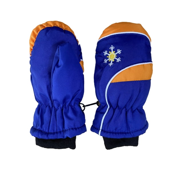 Guantes unisex Yuarrent 3 pares impermeables de invierno para niños azul
