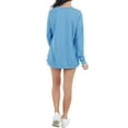 thumbnail image 7 of Nlife Women Lace Up Rib V Neck Long Sleeve Straight Hemline Blouse, 7 of 7