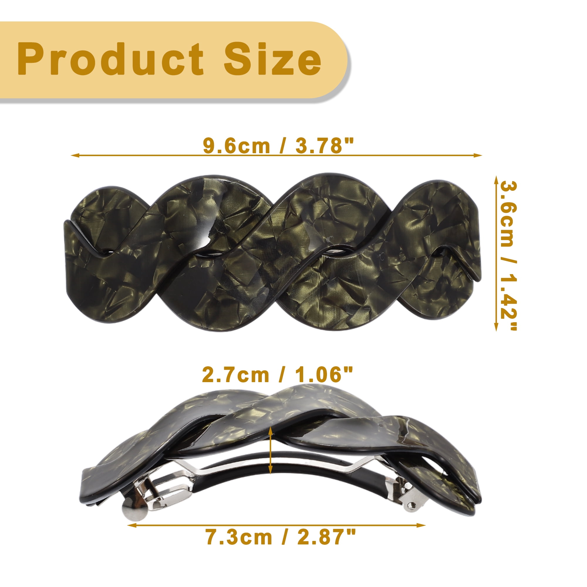Unique Bargains Large French Hair Barrettes Thick Hair Olive Green