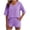 Purple, variant on Bovxnpu Women 2 Piece Loungewear Set Beach Vacation Sweatsuit Tracksuit Set Fashion Casual Pocket Short Sleeve Crew Neck Top Elastic Shorts Set Summer Outfits