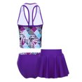 thumbnail image 3 of iiniim Girls' 3 Piece Swimwear Tankini Digital Printed Sleeveless Tanks Vest with Bottom Dress Bathing Suit, 3 of 7