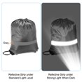 thumbnail image 5 of REGALWOVEN Polyester Drawstring Bag, Reflective Cinch Sack for Gym Sports Grey, 5 of 7