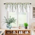 thumbnail image 5 of 3 Piece Kitchen Curtains and Valances Set Green Eucalyptus Leaves Cafe Curtains 24 Inch Length Spring Floral Weeping Farmhouse Valance & Tier Curtain for Living Room Bedroom Window 54"x18"+27"x24"*2, 5 of 6