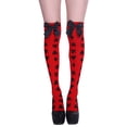 thumbnail image 2 of siminsem Women's Over The Knee Thigh High Socks Strawberry Bowknot Striped Extra Long Stockings Ribbed Knit Cosplay Festival Tights Lolita Kawaii Boot Socks Party 1 Pair, N,One Size, 2 of 6