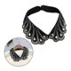 thumbnail image 3 of Blusa con Solapa desmontable Yinane con Cuentas a Mano Moda Informal Negro, 3 of 8