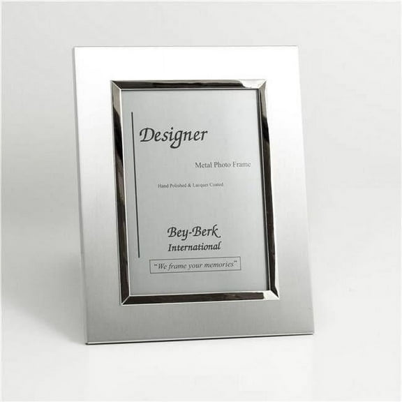 Bey-Berk International SF177-11 5 x 7 in. Brushed Metal Picture Frame with Easel Back - Silver