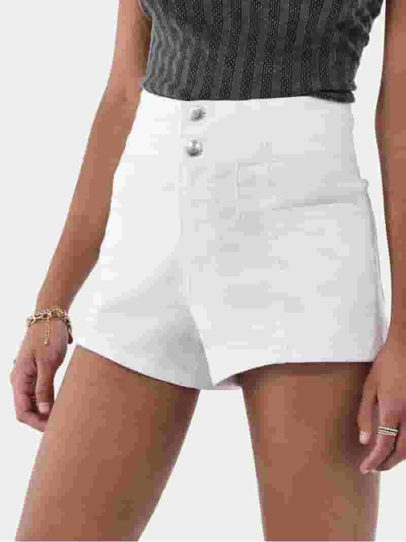【BAON】Croy Pintuck Denim Short Pants No Boundaries Pintuck Denim Shorts, 3” Inseam, Women's