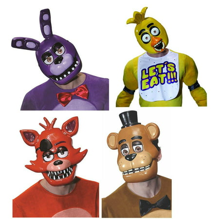 Five Nights at Freddy's Adult Costume Half Mask Set: Freddy, Foxy, Chica,