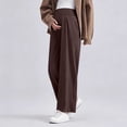 thumbnail image 4 of Purcolt Womens Maternity Over The Belly Wide Leg Pants Stretchy High Waist Loose Fit Baggy Pregnancy Pants Business Work Office Trousers, 4 of 6