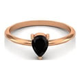 thumbnail image 2 of Black Spinel 6x4mm Pear Shape 925 Sterling Silver Rose Vermeil Mother's Day Gift Ring, 2 of 4