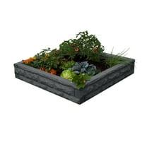 Good Ideas Garden Wizard Outdoor Self Watering Raised Garden Bed, Dark Granite