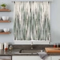 thumbnail image 4 of Sage Green Vintage Semi Sheer Curtains Drapes for Living Room,Bedroom,French Doors Window 45 Inches Long,Stripes Painting Retro Abstract Art Rod Pocket Chiffon Curtain Drapery Voile Draperies Panel, 4 of 8