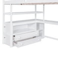 thumbnail image 6 of Euroco Modern Wood Full Size Loft Bed with Desk, Shelves and Drawers for Kids Teens, White, 6 of 15