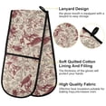 thumbnail image 4 of Dailycode Double Sided Oven Mitt with Loop Heat Resistant Kitchen Long Potholders 7" x 35" Vintage Floral and Bird, 4 of 6