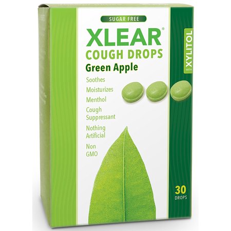 Sugar Free Cough Drops, Natural Green Apple, 30 ct, Sweetened with xylitol to hydrate dry tissues while providing on-the-go oral care By (Best Natural Sinus Remedy)