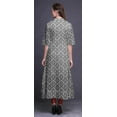 thumbnail image 4 of Bimba Robe Anarkali Imprimée Ikat Ethnique Noire pour Femmes, Col Mandarin, Kurtis Indiens, Kurta Asymétrique - Très Petit, 4 of 5