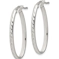 thumbnail image 2 of Sterling Silver Textured 3mm Hollow Oval Hoop Earrings (34 X 16) Made In Italy qe8259, 2 of 5