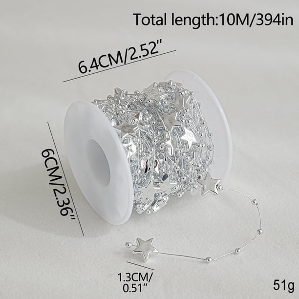 Xihbxyly En Oferta o Liquidación Cadena de Cuentas Galvanizadas para Decoración de Árbol de Navidad, Material para Hacer Tú Mismo, Diseño de Escena Navideña Colgante