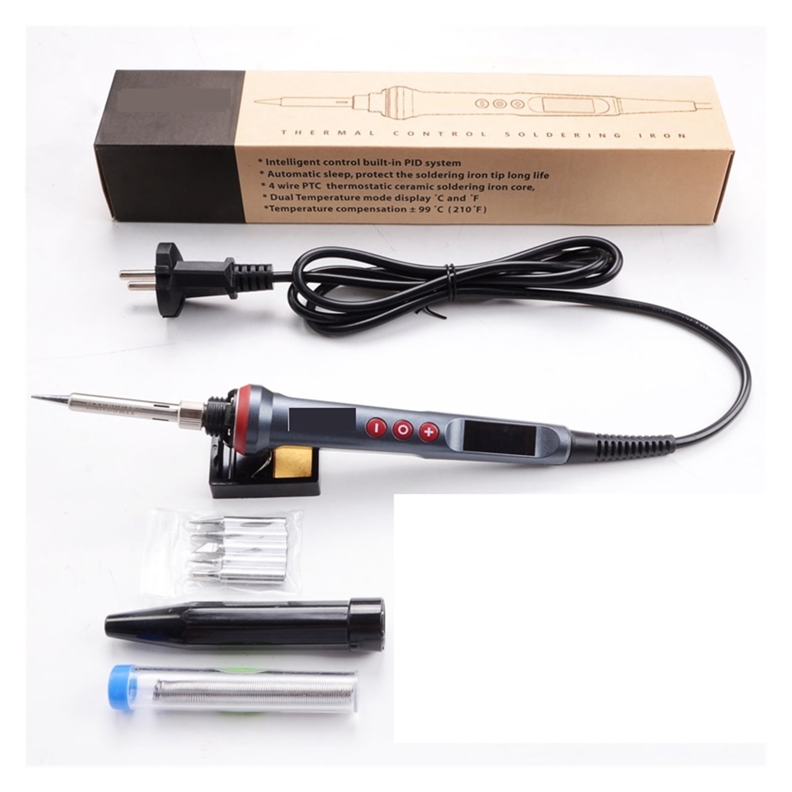 Electric Soldering Iron,Digital Temp Adjustment Automatic Sleep Internal Thermal Ceramic Heating,Electronic Welding Tools