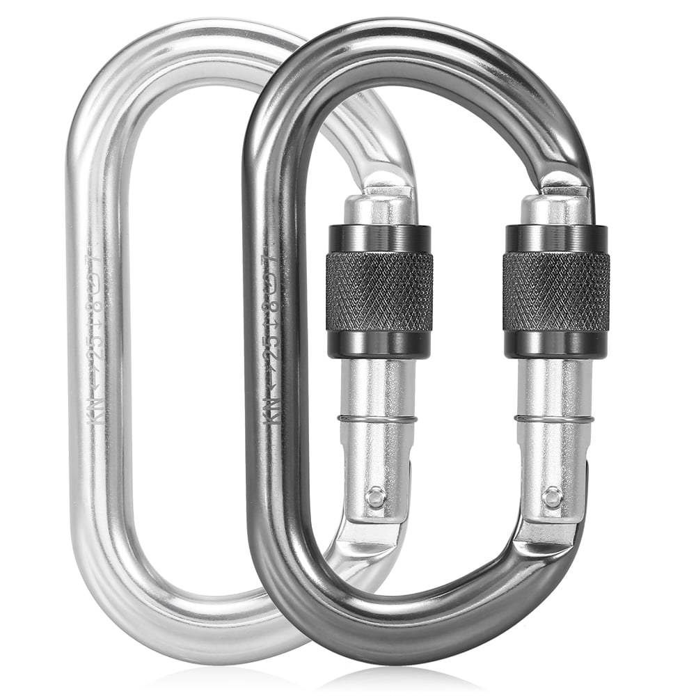 25KN Srew Locking Gate Carabiner Heavy Duty D Shape Locking Carabiner