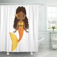 thumbnail image 1 of KSADK Orange Character Cute Little Mermaid Swimming African American Yellow Girl Princess Shower Curtain 66x72 inch, 1 of 1