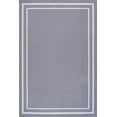 thumbnail image 2 of JONATHAN Y WASHABLE 8 x 10 Area Rug, Sloane 2-Stripe Border Washable - Gray/Cream, WSH125A-8, 2 of 7