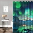 thumbnail image 2 of Orinice Aurora Mountains Lake Bathroom Decor Set with Hooks Chic Modern Polyester Fabric Shower Curtain 36x72, 2 of 7