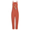 thumbnail image 2 of B91xZ Combinaisons Décontractées Sans Manches pour Femmes, Bretelles Réglables, Poches, Orange S, 2 of 4