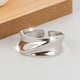 thumbnail image 2 of Anillo Ancho Plateado Ganfancp para Mujer Boho Pulgar Abierto Ajustable 1X, 2 of 5