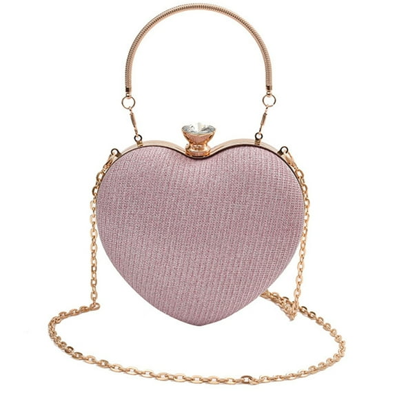 Yokua Womens Evening Bag Heart Shaped Crossbody Bag Wedding Purse Evening Handbag