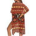 thumbnail image 5 of HELLHERO Polyester Bathing Suit Cover Up for Summer Long Free Size Long Kimono Swimsuit Cover Up Geometric Hummingbird, 5 of 6