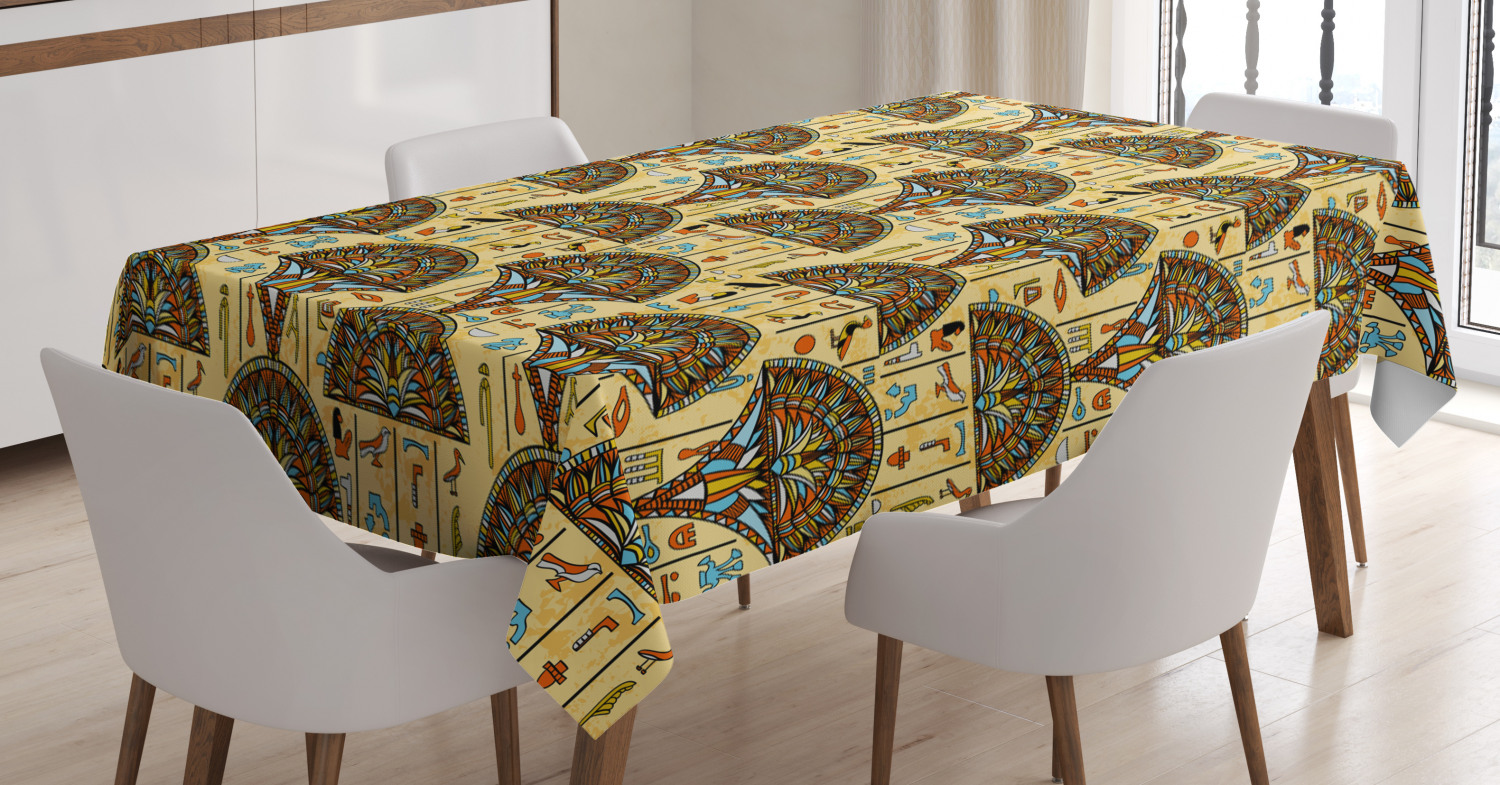 Egyptian Tablecloth, Colorful Folkloric Traditional Ornaments