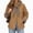 Coffee, variant on Tqcoqu Hooded Jacket for Women, Plaid Lining Long Sleeve Zip Button Front Coat with Detachable Hood and Pockets,Women's,Size S-XXL