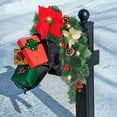thumbnail image 5 of Outdoor Christmas Mailbox Swag with LED Lights - Festive Artificial Greenery Garland Featuring Red Berries, Pine Cones & Poinsettia Flowers for Xmas Holiday Home Front Door Decor, 5 of 9