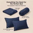 thumbnail image 2 of Loomsnest 4 Piece Full Size Bed Sheets Set, Cool & Crisp Percale, 100% Cotton Sheets, Deep Pockets, Navy, 2 of 10