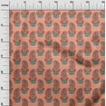 thumbnail image 2 of oneOone Polyester Lycra Peach Fabric Paisley Block Craft Projects Decor Fabric Printed By The Yard 56 Inch Wide, 2 of 4