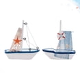 thumbnail image 4 of EeaseMX 2 piezas de adorno de velero de madera, estilo mediterráneo, modelo de velero, artesanía de madera, decoración de mesa para el hogar, velero para fiesta A y C, 4 of 7