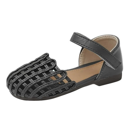 

Quealent Girls Sandal Simple Girl Girls Sandals Grils Dress Shoes Beach Vacation Daily Open Toe Glitter for Little/Big Kids Toddler Ash Slides Black 6.5