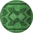 thumbnail image 1 of Ahgly Company Indoor Round Persian Emerald Green Traditional Area Rugs, 4' Round, 1 of 4