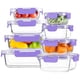 thumbnail image 1 of HOMBERKING Juego de 8 contenedores de vidrio para alimentos, sin BPA, 1 of 7