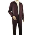 thumbnail image 3 of Men's Monte Carlo Turkey Jogging Suit 2pc Jump Set Stretchable 95164 Burgundy, 3 of 11