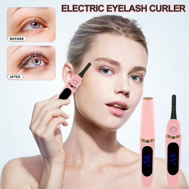 Fer à Friser Électrique pour Cils avec Écran LED 3 Réglages de Température USB Rechargeable Portable Fer à Friser pour Cils Chauffant 24 Heures Longue Durée Rehausse-Cils Outil Naturel de Coiffage et de Bouclage Fournitures de Maquillage pour Femmes